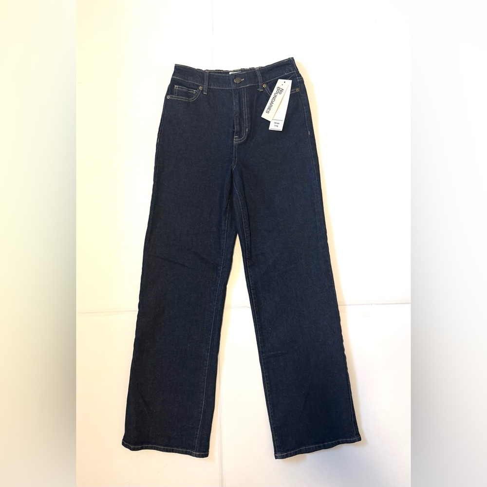 No Boundaries Dark Blue Straight Leg Women's Jeans
